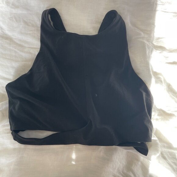 Set of 3 Athleta Conscious Crop Cut Out Bra Large Tawny Rose, White and Black - Picture 8 of 13